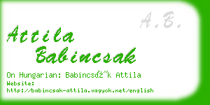 attila babincsak business card